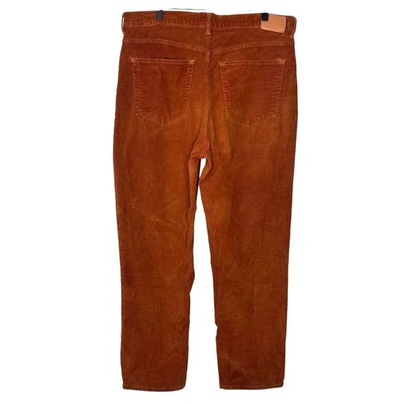 Everlane Baby Cord Cheeky Pants Regular Rust Straight Leg Corduroy Sz 33 Jeans - Picture 3 of 6